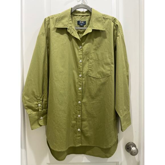 Maeve by Anthropologie Oversized Sage Green Button Down Shirt Sz S - Picture 1 of 6